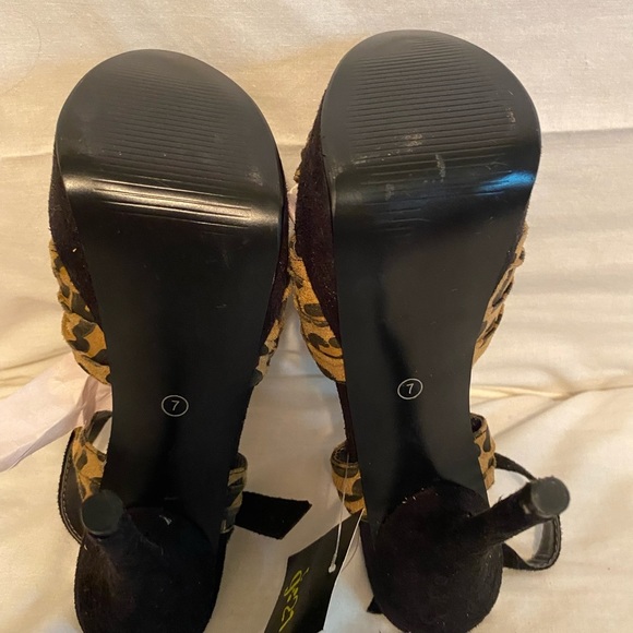 G21 heels black / animal print size 7 new - Picture 7 of 12